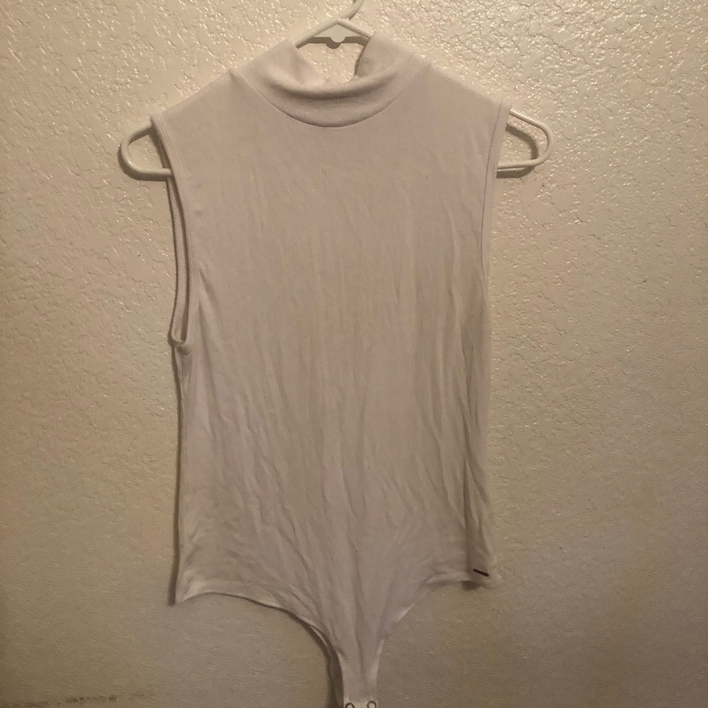 White Philanthropy Sleeveless Mock Neck Body Suit